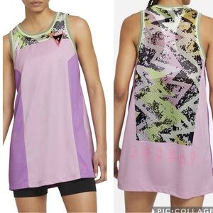 Jordan NWT Snakeskin Print Heatwave Jersey Tunic Pink Purple Green Size XS